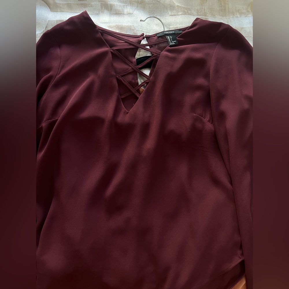 Forever 21 burgundy blouse